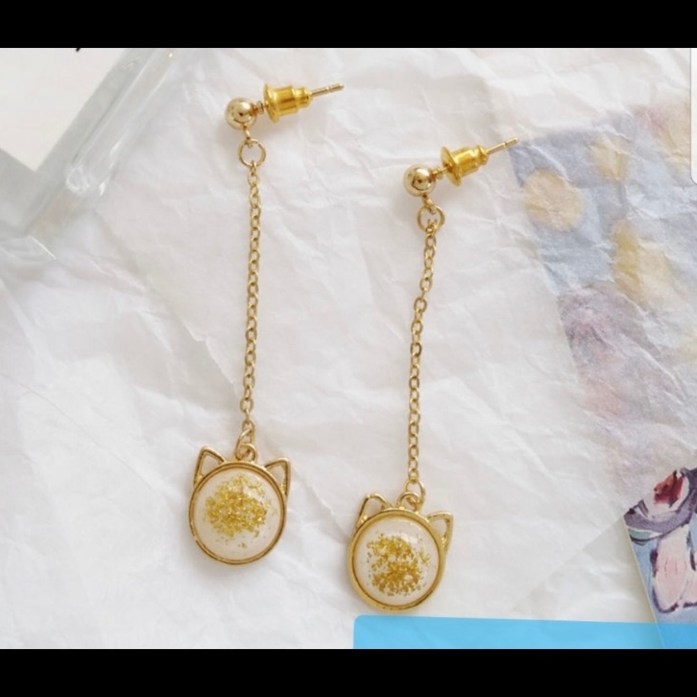 ❤NEW fashion cat dangle earrings